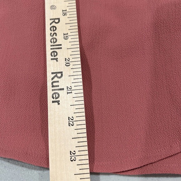 Monteau Top‎ Women Medium Spaghetti Strap V-Neck Ruffle Mauve Pink Wrap Blouse - Picture 9 of 12